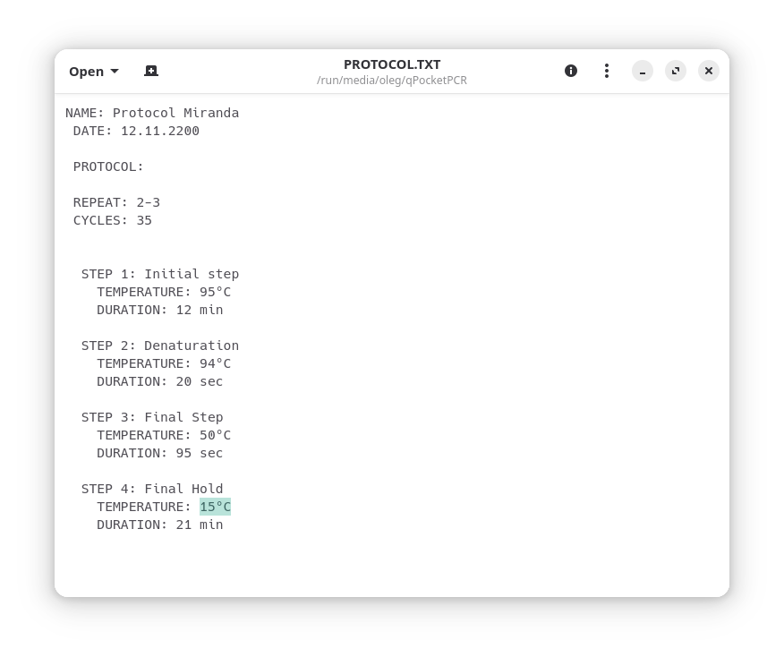 Configuring the qPocketPCR